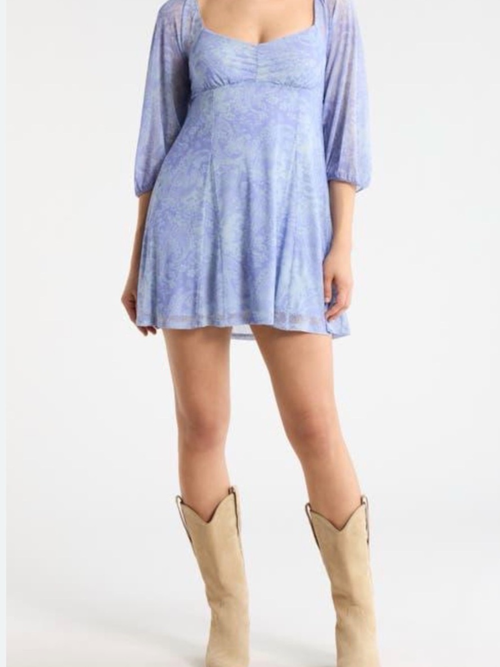 Abound Light Blue Paisley Mini dress